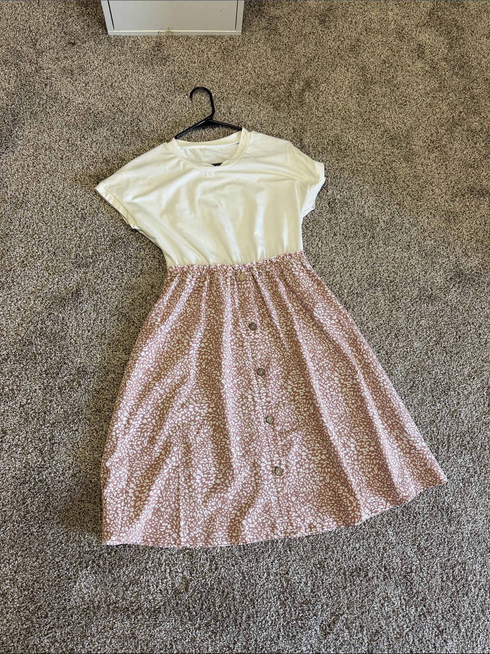 Women’s Pink Button-Front Midi Dress